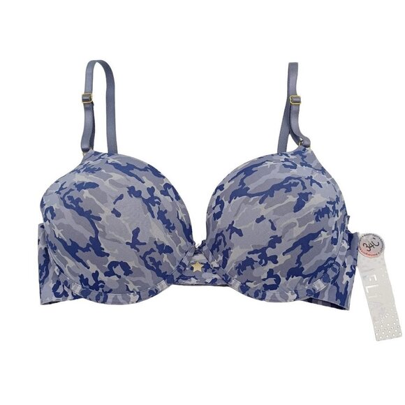 Delia's Dolls Kill Purple Camo Print Push Up Bra Women's 34C NEW Underwire - Picture 1 of 8